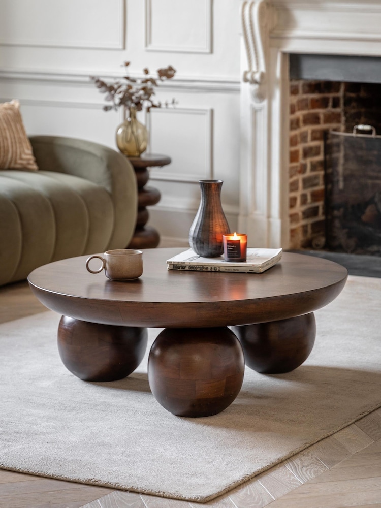 Gallery Home Dark Wood Verve Round Coffee Table - Image 1 of 5 Gallery Home Dark Wood Verve Round Coffee Table - Image 1 of 5