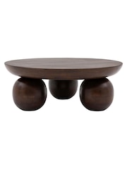 Gallery Home Dark Wood Verve Round Coffee Table - Image 4 of 5