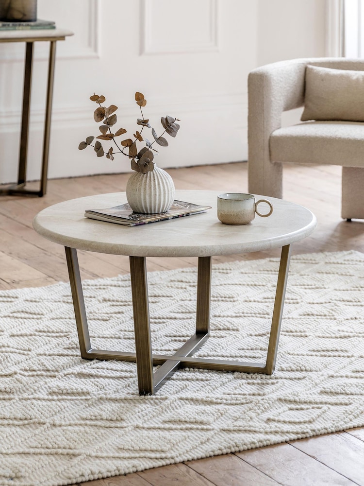 Gallery Home Natural Aero Round Coffee Table - Image 1 of 7 Gallery Home Natural Aero Round Coffee Table - Image 1 of 7