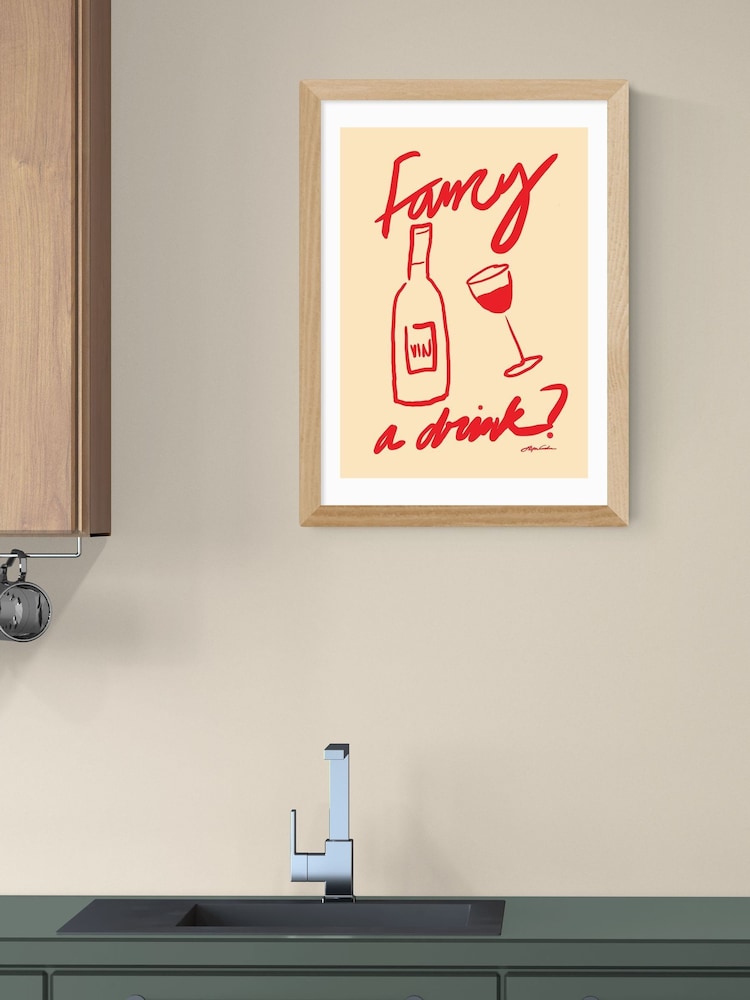 East End Prints Oak Fancy a Drink Wall Art Print by Stephie Cardona - Image 1 of 3 East End Prints Oak Fancy a Drink Wall Art Print by Stephie Cardona - Image 1 of 3