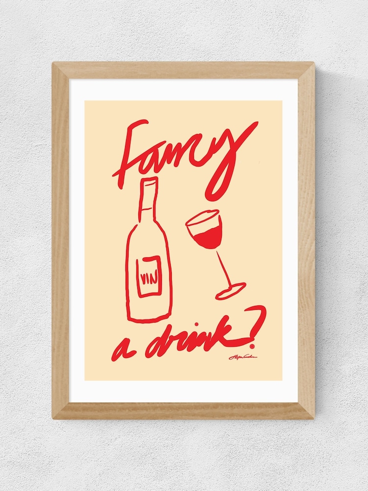 East End Prints Oak Fancy a Drink Wall Art Print by Stephie Cardona - Image 2 of 3 East End Prints Oak Fancy a Drink Wall Art Print by Stephie Cardona - Image 2 of 3