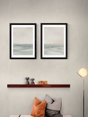 East End Prints Set of 2 Black Still Sea Wall Art Prints by Dan Hobday - Image 1 of 2