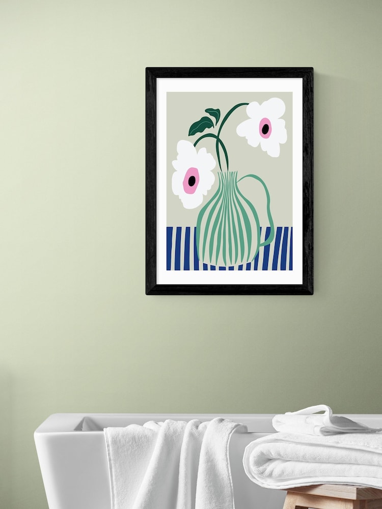 East End Prints Black Floral Pottery Delight Wall Art Print by Miho Art Studio - Image 1 of 3 East End Prints Black Floral Pottery Delight Wall Art Print by Miho Art Studio - Image 1 of 3
