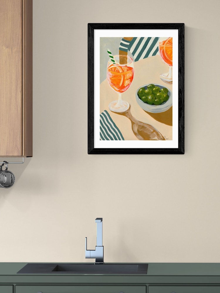 East End Prints Black Aperitif Wall Art Print by Susie Miller - Image 1 of 3
