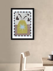 East End Prints Black Star Vase Wall Art Print by Jazmine Joye - Image 1 of 3