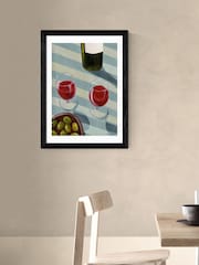 East End Prints Black Blue Wine Time Wall Art Print by Susie Miller - Image 1 of 3