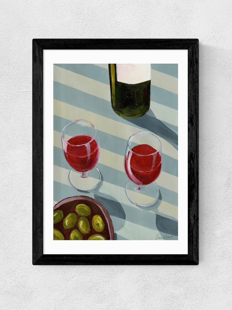 East End Prints Black Blue Wine Time Wall Art Print by Susie Miller - Image 2 of 3