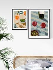 East End Prints Black Blue Wine Time Wall Art Print by Susie Miller - Image 3 of 3