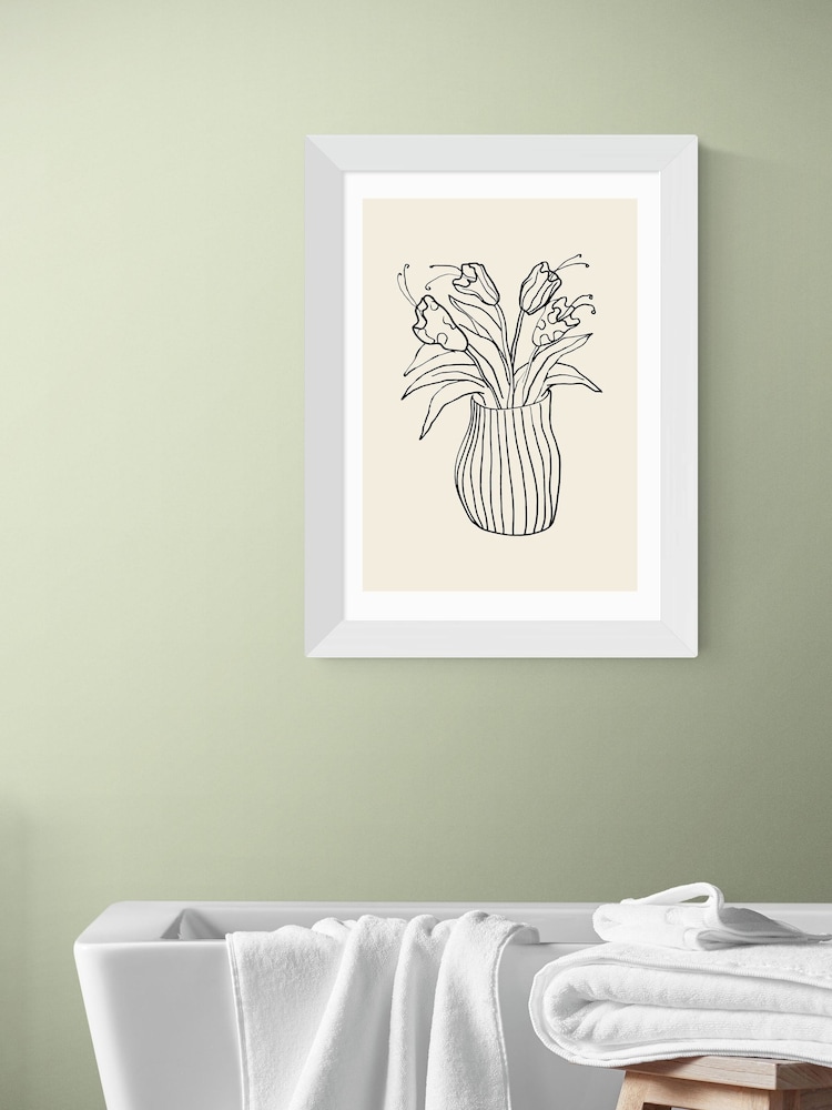 East End Prints White Vase Sketch Wall Art Print by 1x Gallery - Image 1 of 3