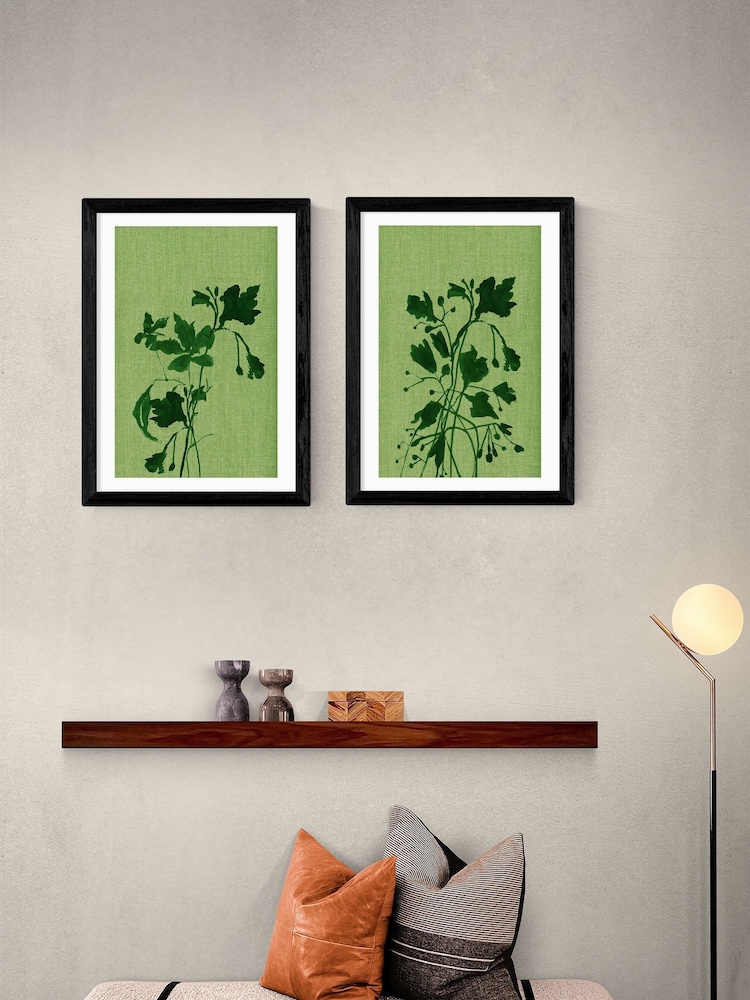 East End Prints Set of 2 Black Terre Verte Wall Art Prints by Cartissi - Image 1 of 2 East End Prints Set of 2 Black Terre Verte Wall Art Prints by Cartissi - Image 1 of 2