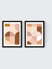 East End Prints Set of 2 Black Blush Mid Century Geometrics Wall Art Prints by The Print Republic - Image 2 of 2