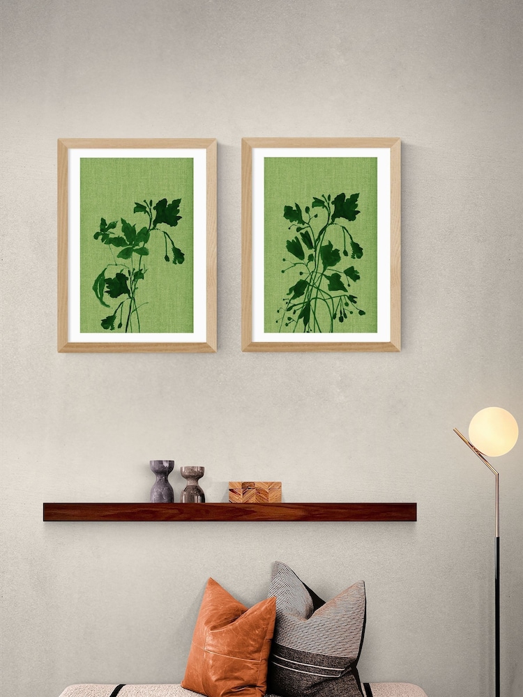 East End Prints Set of 2 Oak Terre Verte Wall Art Prints by Cartissi - Image 1 of 2 East End Prints Set of 2 Oak Terre Verte Wall Art Prints by Cartissi - Image 1 of 2