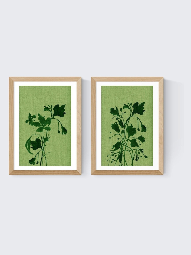 East End Prints Set of 2 Oak Terre Verte Wall Art Prints by Cartissi - Image 2 of 2 East End Prints Set of 2 Oak Terre Verte Wall Art Prints by Cartissi - Image 2 of 2