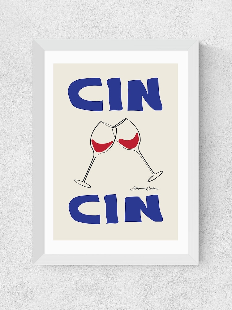 East End Prints White Cin Cin Wall Art Print by Stephie Cardona - Image 2 of 3 East End Prints White Cin Cin Wall Art Print by Stephie Cardona - Image 2 of 3