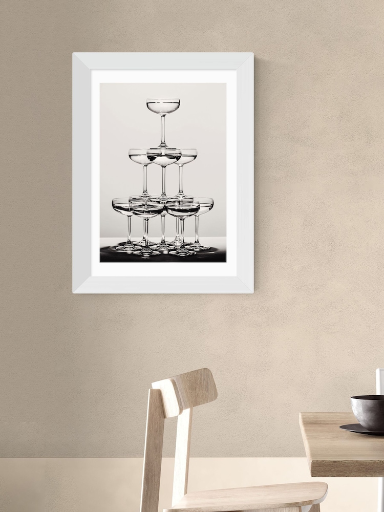 East End Prints White Champagne Monochrome II Wall Art Print by 1x Gallery - Image 1 of 3 East End Prints White Champagne Monochrome II Wall Art Print by 1x Gallery - Image 1 of 3