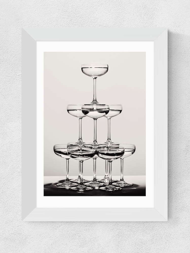 East End Prints White Champagne Monochrome II Wall Art Print by 1x Gallery - Image 2 of 3