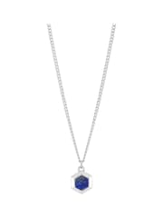 Bartlett Blue Waterproof Lapis Lazuli Hexagon Curb Chain Necklace - Image 2 of 3