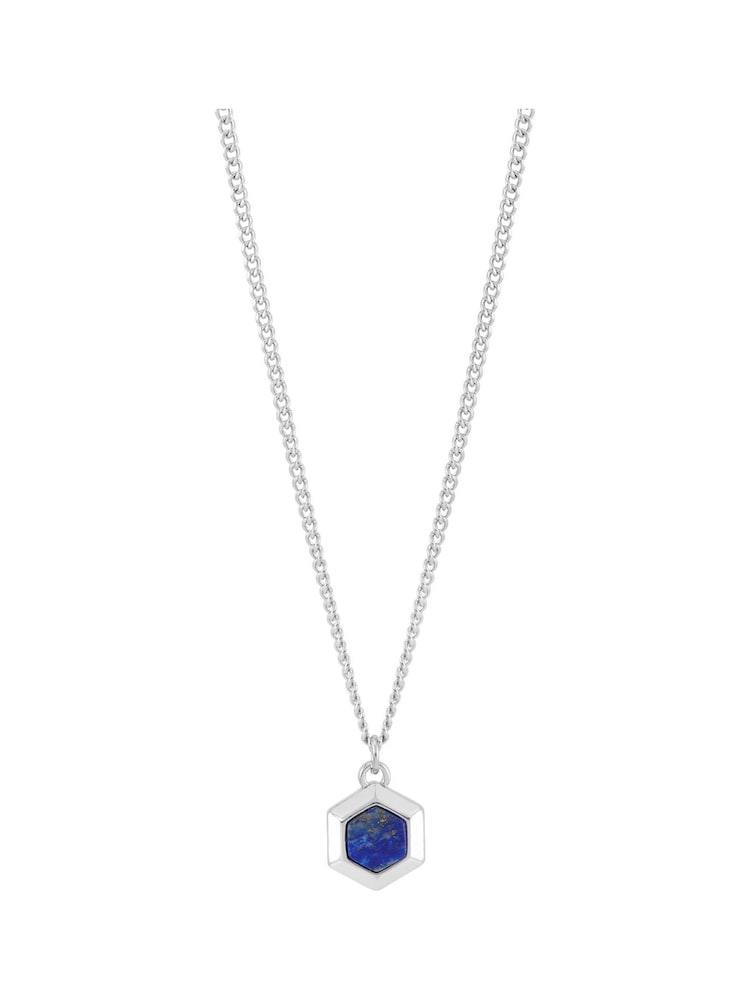 Bartlett Blue Waterproof Lapis Lazuli Hexagon Curb Chain Necklace - Image 2 of 3