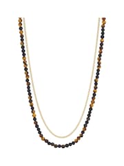 Bartlett Waterproof Mixed Tiger's Eye And Matt Onyx Double Black Necklace - صورة 2 من 3