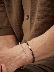 Bartlett Waterproof Matt Black Onyx and Tiger's Eye Duo Black Bracelet Set - Image 3 of 3