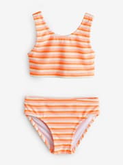 Orange Textured Striped Bikini - Image 1 of 1