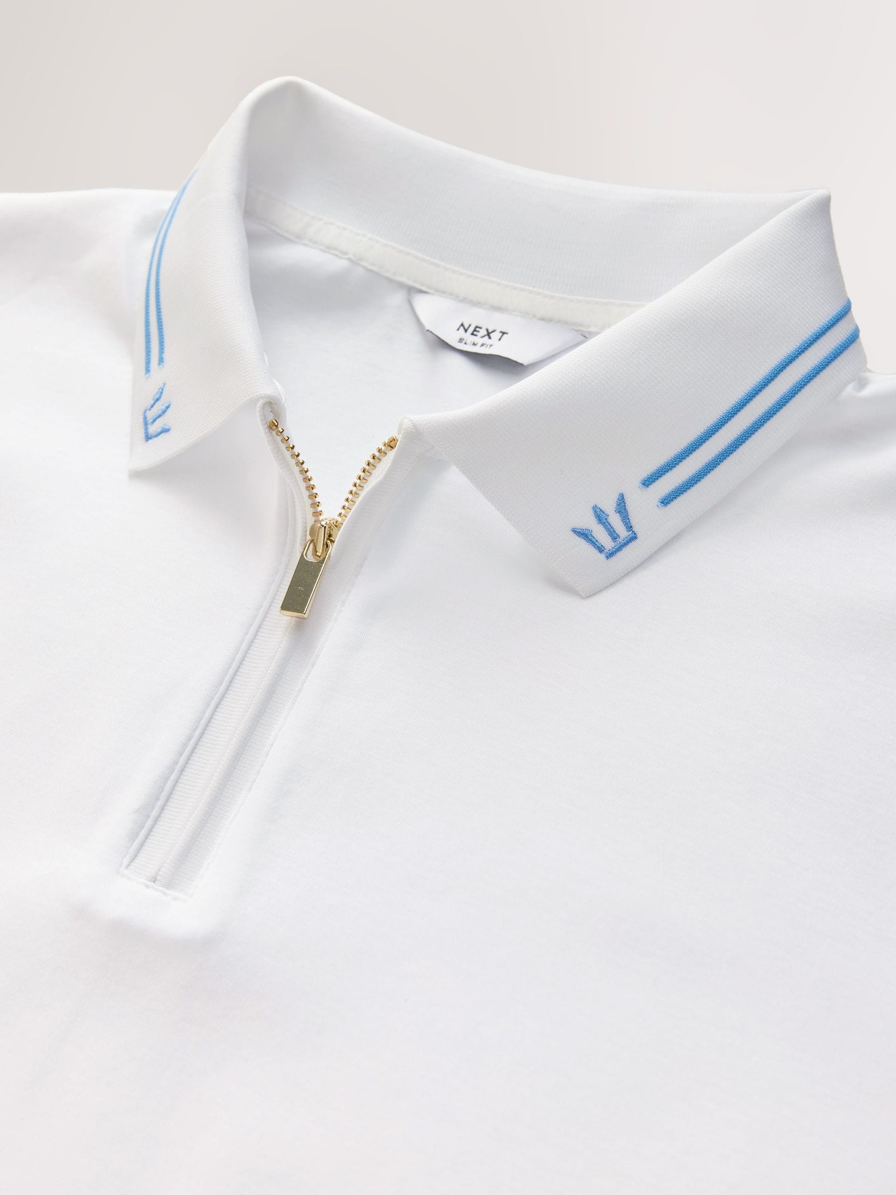 Comprar Branco - Tipped Zip Neck Polo Shirt from Next Brazil
