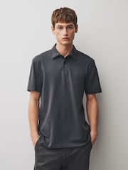 أسود/رمادي/أزرق داكن - سادة - حزمة من 3 قمصان بولو جيرسيه بكم قصير - صورة 4 من 9