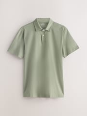 Green/Grey/Navy Plain Short Sleeve Jersey Polo Shirts 3 Pack - Image 7 of 9