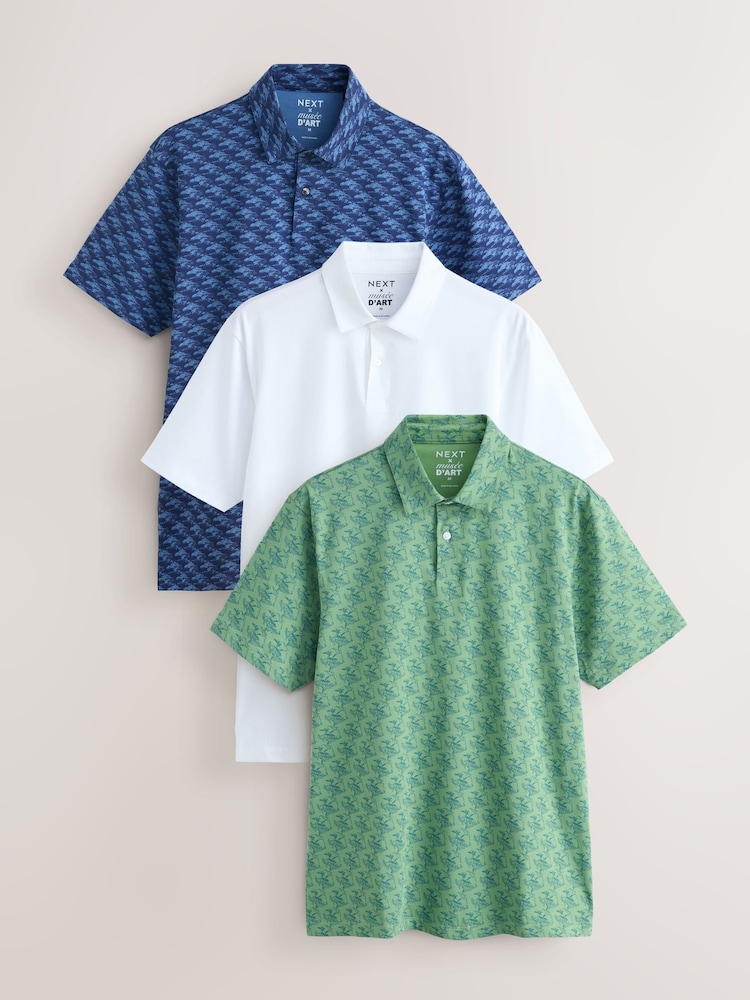 تصميم Hokusai مرخص - مطبوع - حزمة من 3 قمصان بولو جيرسيه بكُم قصير - Image 1 of 6