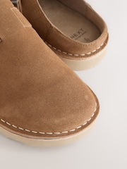 Rust Brown Suede Stitch Out Mules - Image 4 of 6