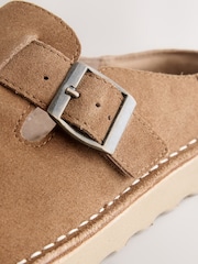 Rust Brown Suede Stitch Out Mules - Image 5 of 6