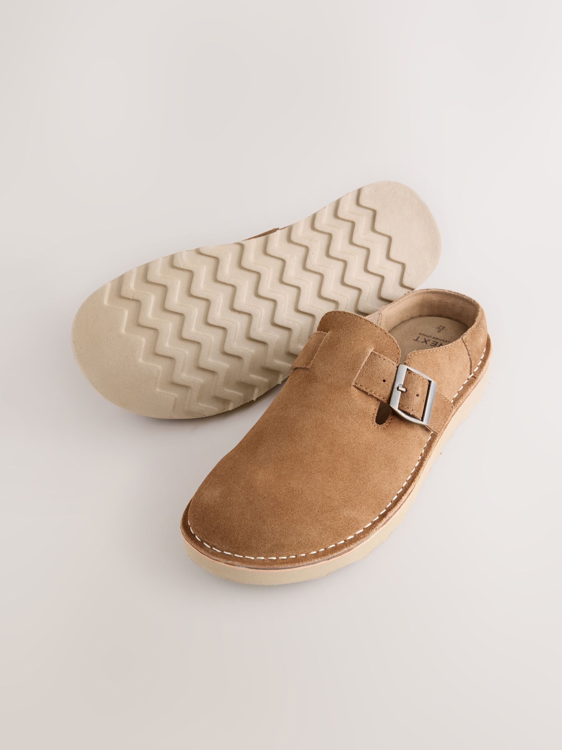 Buy Rust Brown Suede Stitch Out Mules from Next USA