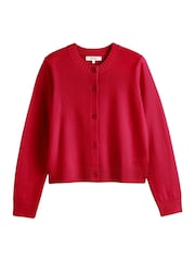 Chinti & Parker Red Wool Cashmere Crew Neck Cardigan - Image 4 of 4