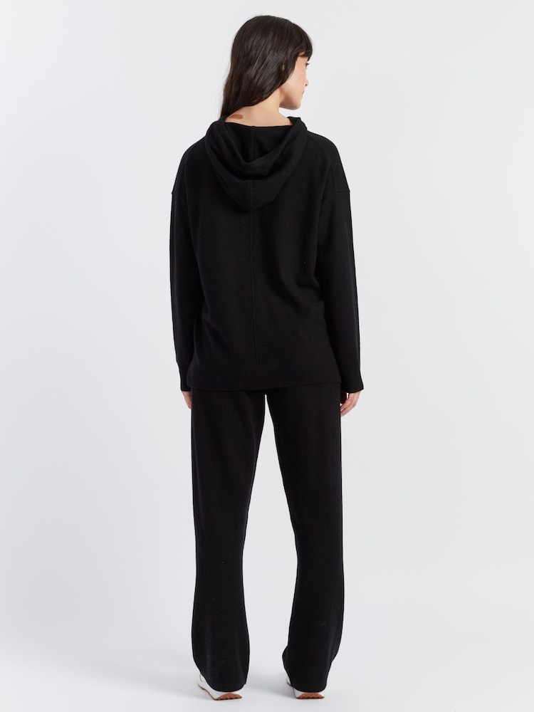 Chinti & Parker Wool Cashmere Relaxed Black Hoodie - Image 2 of 4 Chinti & Parker Wool Cashmere Relaxed Black Hoodie - Image 2 of 4