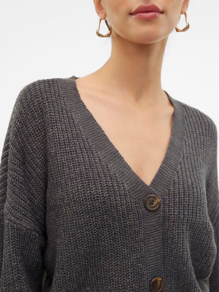 VERO MODA Grey Button Down Knitted Cardigan - Image 4 of 4 VERO MODA Grey Button Down Knitted Cardigan - Image 4 of 4