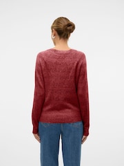 VERO MODA Red Round Neck Soft Touch Cosy Knitted Jumper - Image 2 of 4