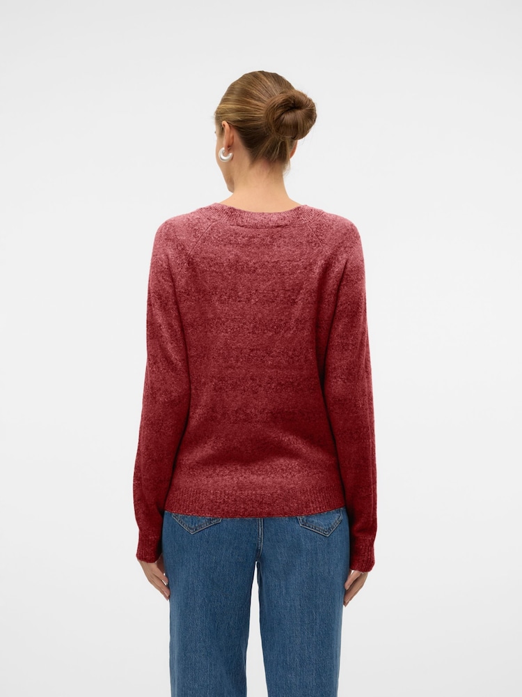 VERO MODA Red Round Neck Soft Touch Cosy Knitted Jumper - Image 2 of 4