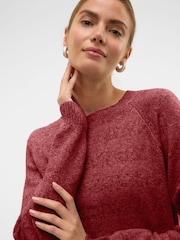 VERO MODA Red Round Neck Soft Touch Cosy Knitted Jumper - Image 4 of 4