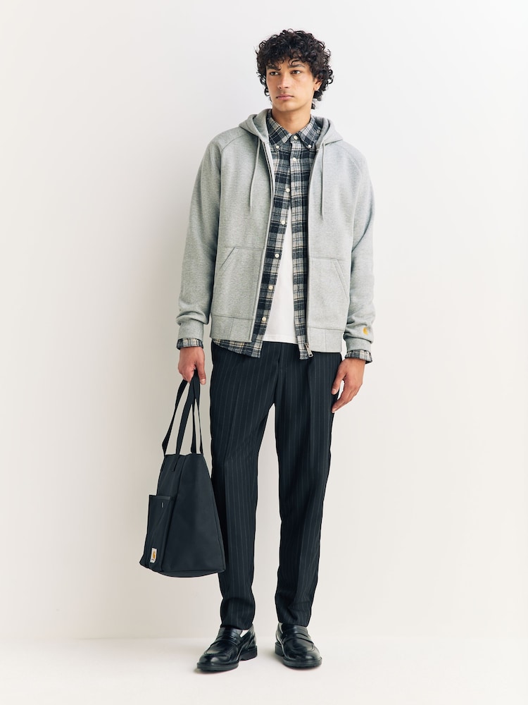 Carhartt WIP Grey Hooded Chase Zip Sweatshirt - Image 2 of 5