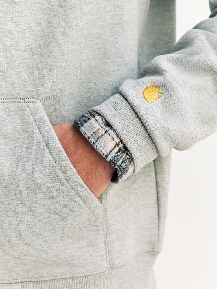 Carhartt WIP Grey Hooded Chase Zip Sweatshirt - Image 5 of 5