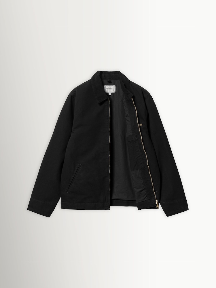 Carhartt WIP Black Detroit Jacket Dearborn Canvas - Image 3 of 3 Carhartt WIP Black Detroit Jacket Dearborn Canvas - Image 3 of 3