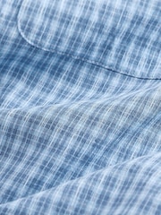 Light Blue Micro Check Long Sleeve Shirt - Image 2 of 3