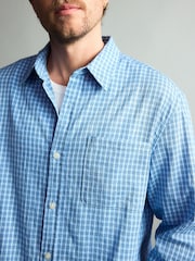 Light Blue Micro Check Long Sleeve Shirt - Image 4 of 8