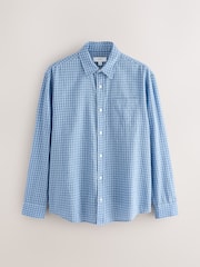 Light Blue Micro Check Long Sleeve Shirt - Image 6 of 8