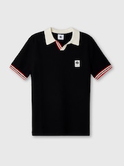 Pretty Green Stratosphere Knit Black Polo Shirt - Bild 1 von 1
