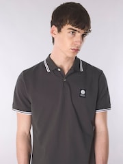 Pretty Green Grey Rayner Short Sleeve Polo Shirt - Image 3 of 4