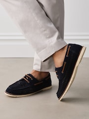 أزرق داكن - Woven Boat Shoes - Image 1 of 7