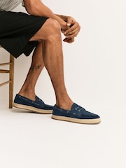 Blue Jute Wrap Suede Boat Shoes - Image 2 of 7