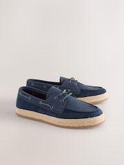 Blue Jute Wrap Suede Boat Shoes - Image 3 of 7
