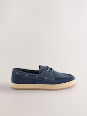 Blue Jute Wrap Suede Boat Shoes - Image 4 of 7